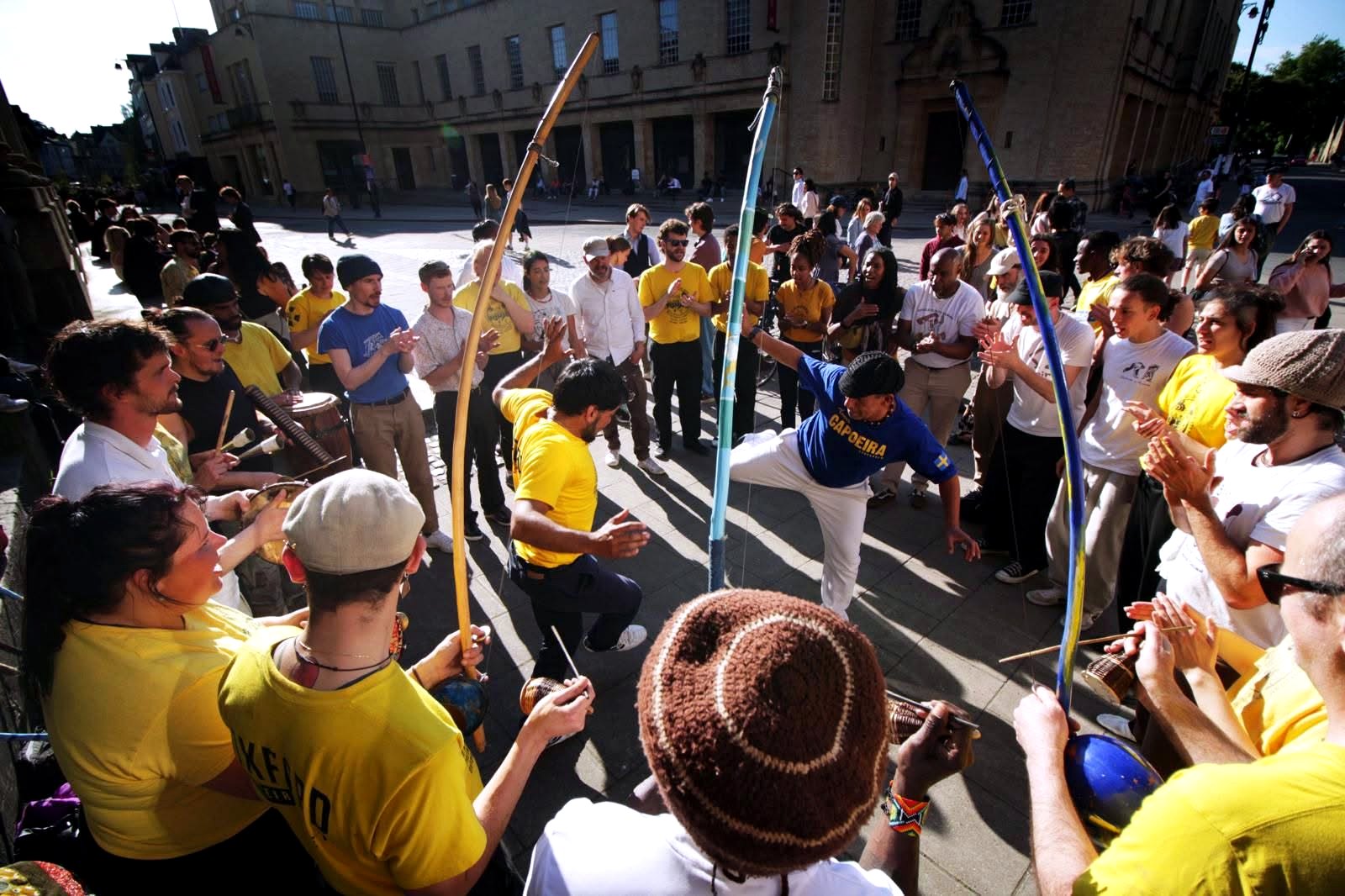Outdoor Capoeira Angola roda in central Oxford